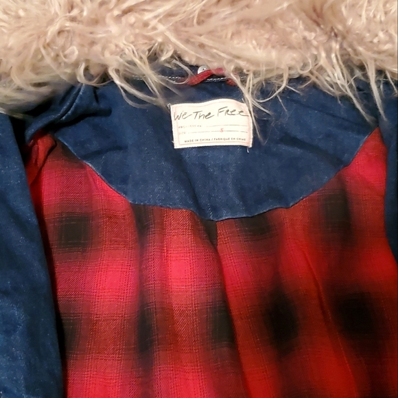 NWT🦋 Free People Days To Come Parka Fur Denim Button Jacket Coat, Small - Picture 11 of 11